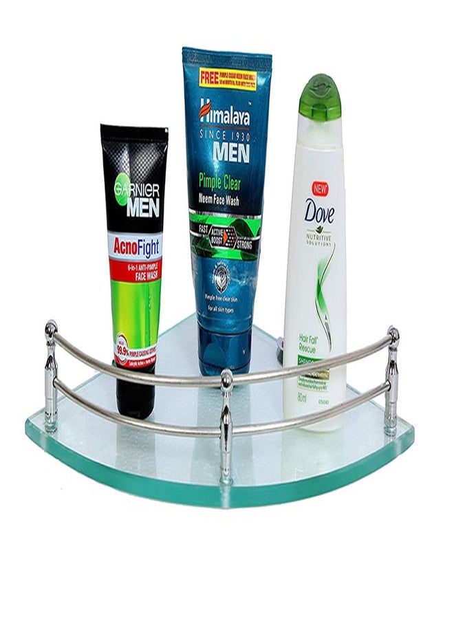 فلانر رف زاوية زجاجي للتثبيت على الحائط من فلانر، مقاس 6x6 بوصة، مناسب للحمام/حامل حائط/رف حمام/رف تخزين حائط/رف حمام/رف مطبخ (عبوة من قطعتين، شفاف) - Image 4